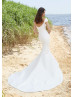 Cap Sleeves Ivory Satin Gorgeous Wedding Dress